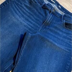 Old Navy High Rise Wow Wide Leg Jeans Dark Wash Stretch Women’s Size 14